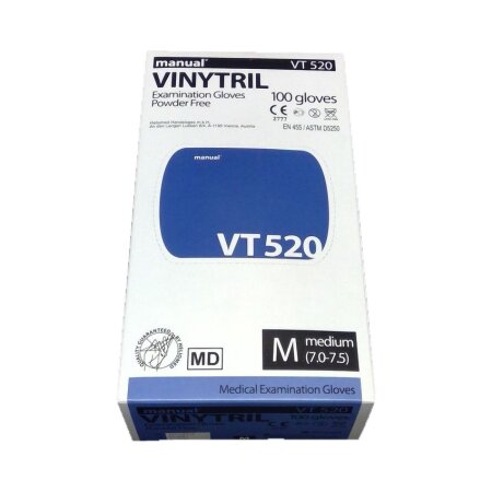 Manual VT 520 Vinytril Untersuchungshandschuhe blau puderfrei 100 Stk. Gr. M