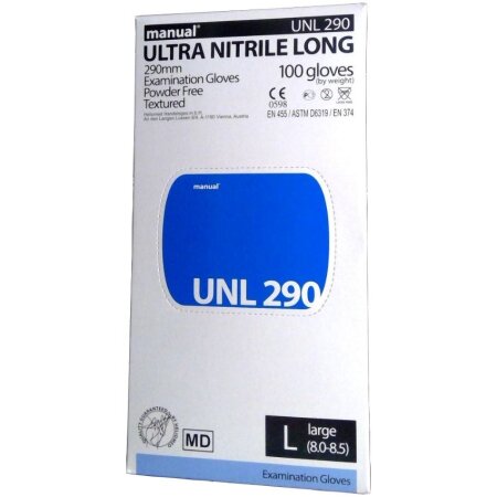 Nitrile Melkhandschuhe | Ultra Long 290 mm | Blau | 100 Stück | Gr. L