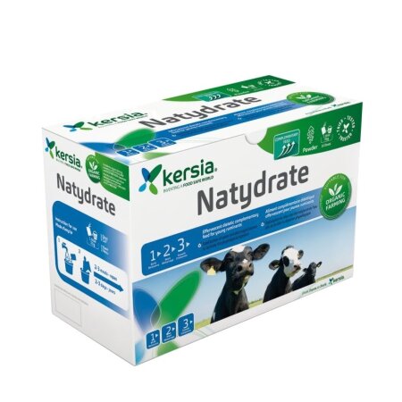 Kersia Bio Natydrate Brausepulver | Elektrolyte für Kälber | Box | 16 x 70 g
