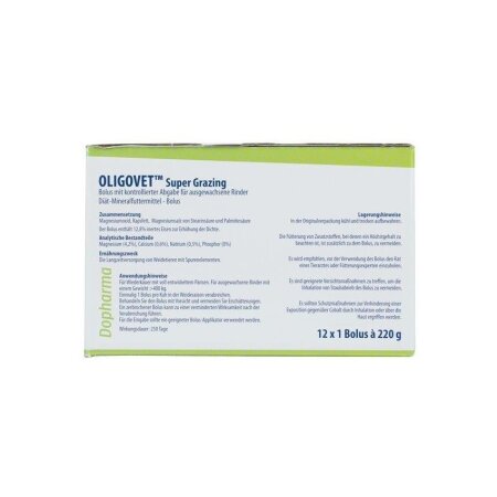 Oligovet Super Grazing Bolus | erwachsene Weiderinder | 12 x 220 g
