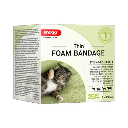 Snögg Thin Foam Bandage | Euterbandage, Zitzenverband | haftet nicht an Fell und Haut | 6,0 cm x 4,5 m