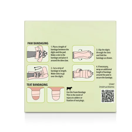 Snögg Thin Foam Bandage | Euterbandage, Zitzenverband | haftet nicht an Fell und Haut | 6,0 cm x 4,5 m