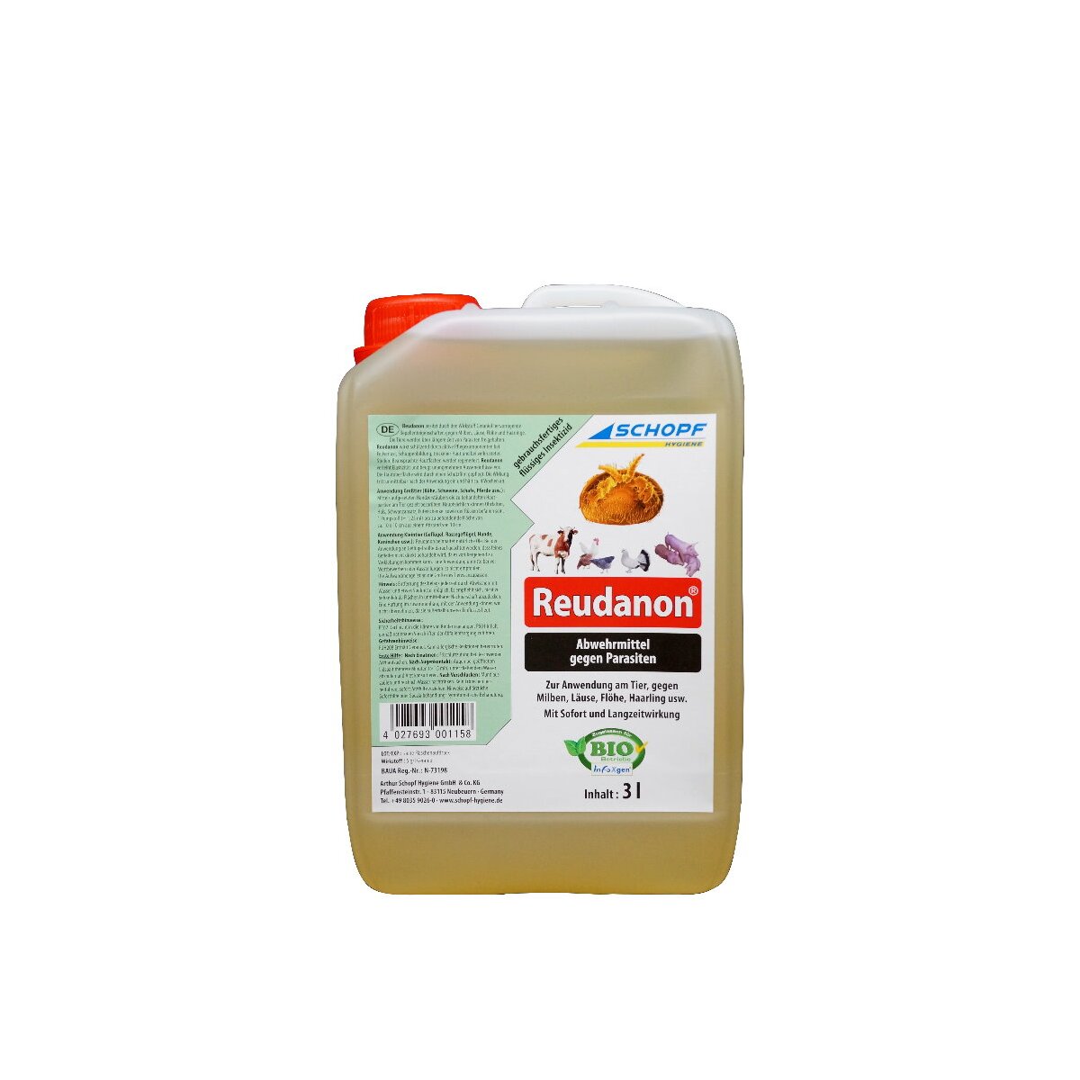 Schopf Reudanon | gegen Milben, Läuse, Flöhe und Haarlinge | Kanister | 3 Liter