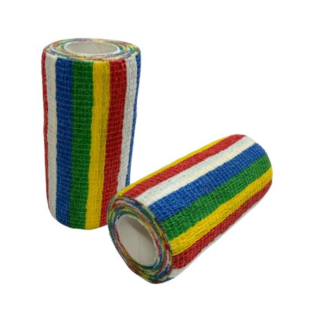 NuTaS Kohäsive Bandage | 10 cm x 4,5 m | Regenbogen