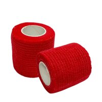 NuTaS Koh&auml;sive Bandage | 5,0 cm x 4,5 m (gedehnt) | Rot